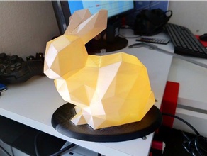 luminosa base de apoio, com baixa contagem polígonos stanford bunny decoração da dados diodo emissor luz suporte 3d print model - Mito3D