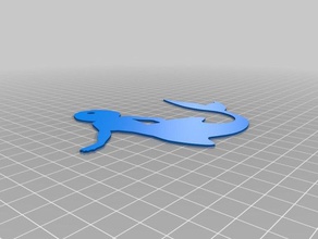Denizkızı etiketi 2d sanat tasarım işaret etiket 3d print model - Mito3D