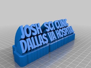 josh name plate office customized 3d print model - Mito3D