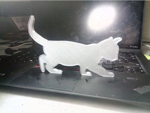 silhueta de gato decoração animais bebê cat 3d print model - Mito3D