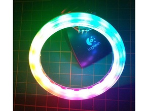 clip-on ws2812 neopixel 16-led diffuser electronics led ring ws2812b 3d print model - Mito3D