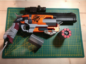 acción de interrupción del rotor spiralized cilindro nerf hammershot 8-shot mod juegos y juguetes 3d print model - Mito3D