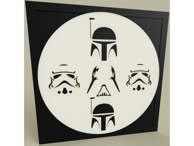 boba fett - darth vader, stormtrooper Arte en 2d 2dart arte de la pared bobafett casco darthvader vader starwars pintura star wars tormenta storm trooper 3D print model - Mito3D