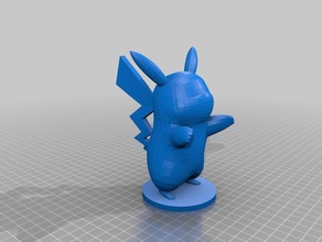 pikachu yuvarlak 3d baskı 3d print model - Mito3D