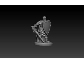 antipaladin toys & games 28mm 32mm dungeons dragons fighter mini miniature miniatures paladin pathfinder shield sword 3d print model - Mito3D