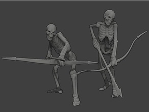 undead skeleton archers - d&d miniature toys & games 28mm archer beast bones creature dnd dungeon dungeons dragons mini monster pathfinder skull tabletop gaming 3d print model - Mito3D