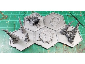 planetário impérios - tyranids conjunto de 1 jogos hex telhas warhammer 40k wh40k 3d print model - Mito3D