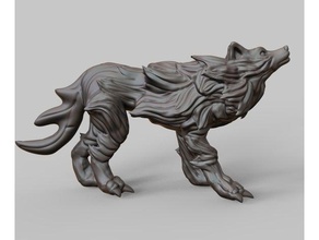 old wolf animals 3d animal beast canine creature dnd miniature dog fantasy fur furniture little monster magic sculpture toy wolves 3d print model - Mito3D