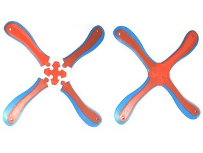 modular bumerangue de quatro pás esporte & ao ar livre boomerang brinquedo lâminas 3d print model - Mito3D