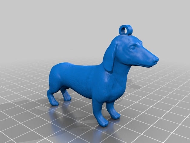 teckel llavero a los animales perro salchicha 3D print model - Mito3D