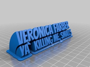 vero's name plate office customized 3d print model - Mito3D