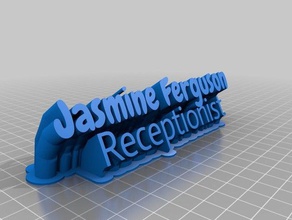 jasmine's name plate office customized 3d print model - Mito3D