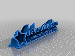 johnnie's name plate office customized 3d print model - Mito3D