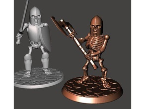 28mm dwarf skeleton warrior two handed axe games bone bones dnd miniature fantasy figure frostgrave mini miniatures necromancer skull undead 3d print model - Mito3D
