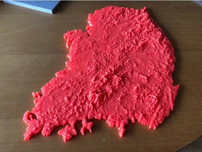 Südkorea topographische Karte 3d print model - Mito3D