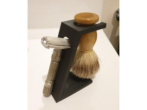safety razor brush stand bathroom 3d print model - Mito3D