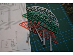 model railway station canopy & bridge buildings structures 3d print model - Mito3D