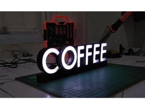 texte a permis à café outils led 3d print model - Mito3D