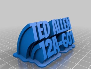 il mio personalizzato spazzare 2-linea di piastra nome ted allen office su misura 3d print model - Mito3D