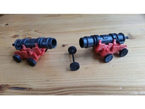 playmobil nave pirata nr 3053 cannone ruote giocattolo & accessori di gioco cannon 3d print model - Mito3D