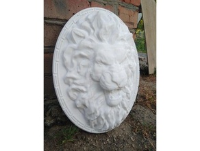 lion head animals king medallion 3d print model - Mito3D