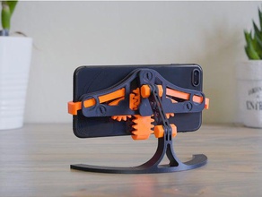 mechanical quick grab release phone stand mobile desk mount fusion360challenge galaxy iphone organizedfusion tripod pixel smartphone 3d print model - Mito3D
