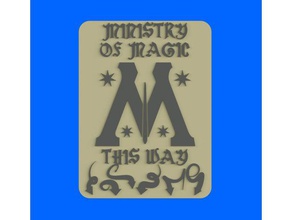 ministry magic way bathroom sign signs & logos funny harrypotter harry potter signage 3d print model - Mito3D