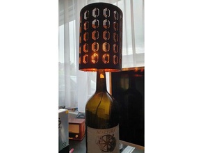 lampenschirmhalter 13 5l flasche L'impression 3d la bouteille goulot d'étranglement ampoule e27 lampenfassung lampenhalter lampenschirm socket vin 3d print model - Mito3D