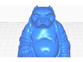 pitbull buddha canino collezione sculture il busto cane remix statua 3d print model - Mito3D