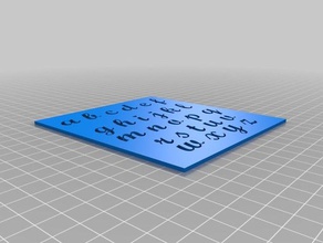 script de estêncil em minúsculas ferramentas arte 3d print model - Mito3D