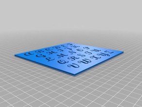 script pochoir en majuscules l'art des outils 3d print model - Mito3D