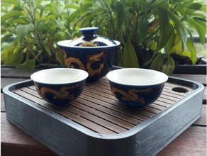 semplice tè vassoio drenante cucina & sala da pranzo il cinese 3d print model - Mito3D