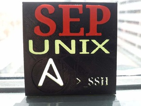 Eylül-unıx logo işaretler ve logolar ansible office logosu ssh unix 3d print model - Mito3D