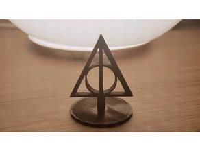deathly hallows desk stand signs & logos harry potter movie triangle 3d print model - Mito3D