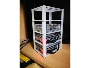 rack raspberry pi eletrônica 3d print model - Mito3D
