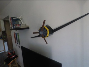 vecchio aereo con motore radiale, decorazione della parete hobby la elica radiale ventilatore muro montaggio a 3d print model - Mito3D