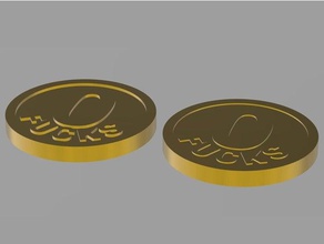 two sided zero f cks coin coins & badges 3d print model - Mito3D