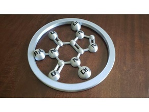 decorative caffeine molecule art coffee decoration 3d print model - Mito3D