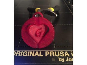 spinning heart keychain keychains 3d print model - Mito3D