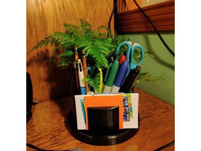 desk flower pot organizer pencil pen note holder office desktop live plant cup planter potted 3d print model - Mito3D
