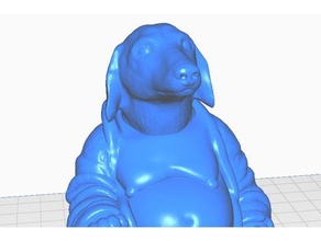 teckel de buda canina la colección las esculturas el busto perro salchicha remix estatua 3d print model - Mito3D
