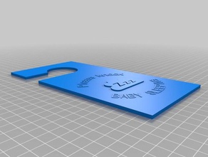 baby sleeping door hanger signs & logos customized 3d print model - Mito3D