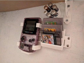 gameboy renk mount üç oyun + modüler tutucu video oyunları 3d print model - Mito3D