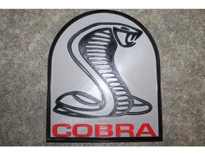 kobra plak 3d baskı ford mustang shelby cobra duvar askı 3d print model - Mito3D