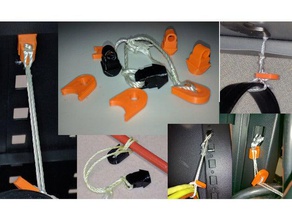 rack hangers parts 19inch cable management hanger 3d print model - Mito3D