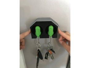 double birdhouse key holder household 3d print model - Mito3D