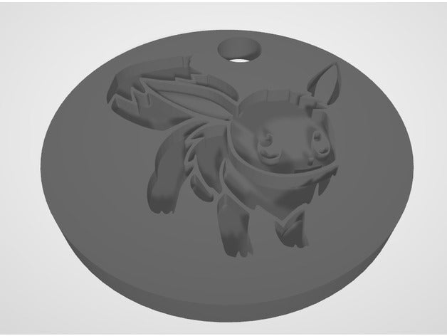 Evoli Schlüsselanhänger-token Schlüsselanhänger keychain pokemon token 3D print model - Mito3D