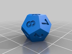 12 sided dice 3d print model - Mito3D