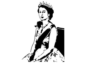 queen elizabeth stencil 2d art british england great britain monarch united kingdom 3d print model - Mito3D