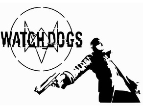 watch dogs-Schablone 2d-Kunst ctos auf der Schablone ubisoft vigilante watchdogs 3d print model - Mito3D